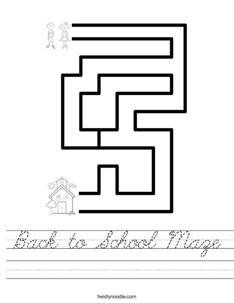 Back to School Maze Worksheet