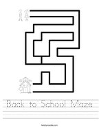 Back to School Maze Handwriting Sheet