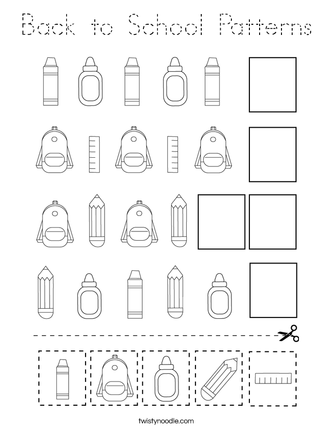 Back to School Patterns Coloring Page