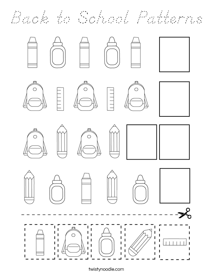 Back to School Patterns Coloring Page