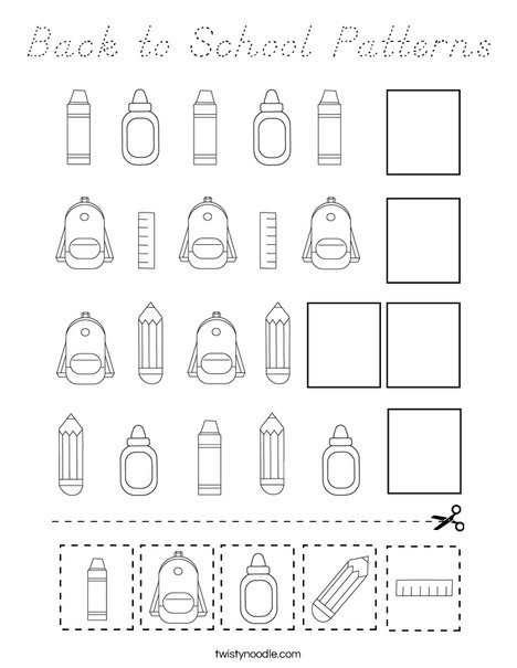 Back to School Patterns Coloring Page