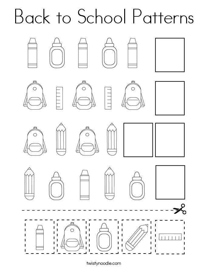 Back to School Patterns Coloring Page