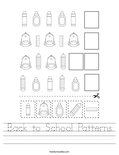 Back to School Patterns Worksheet
