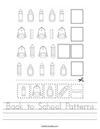 Back to School Patterns Handwriting Sheet