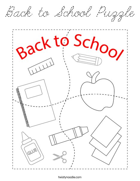 Back to School Puzzle Coloring Page