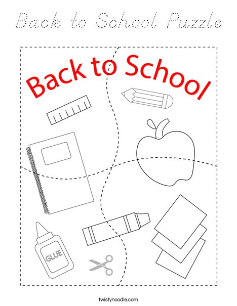 Back to School Puzzle Coloring Page