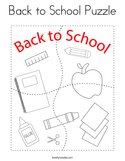 Back to School Puzzle Coloring Page