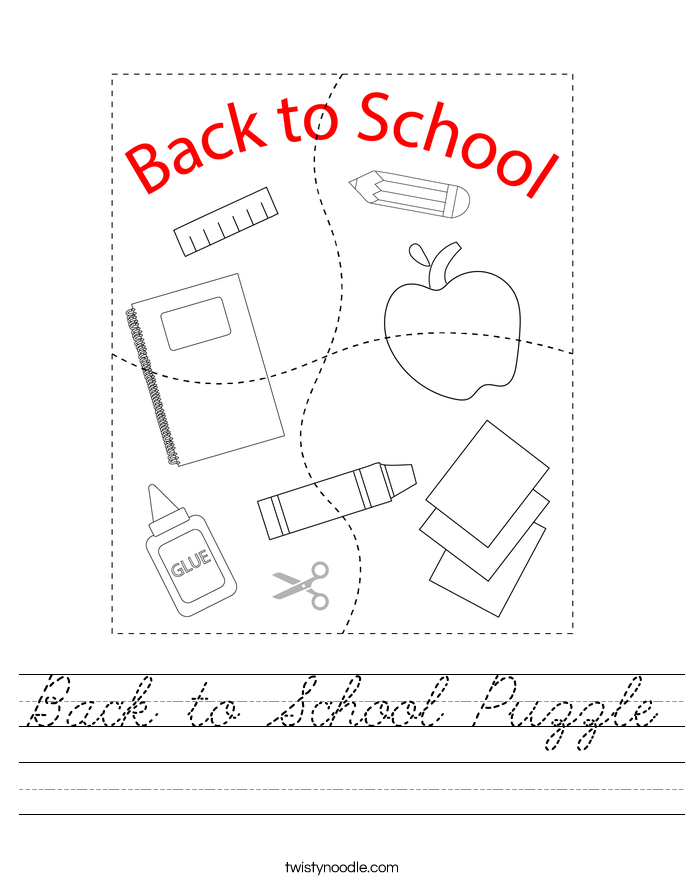 Back to School Puzzle Worksheet