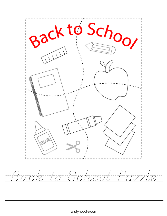 Back to School Puzzle Worksheet