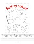 Back to School Puzzle Worksheet