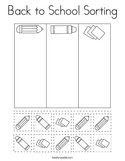 Back to School Sorting Coloring Page