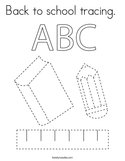 Back to school tracing  Coloring Page