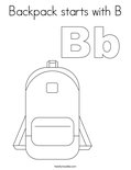 Backpack starts with B Coloring Page