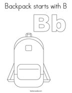 Backpack starts with B Coloring Page