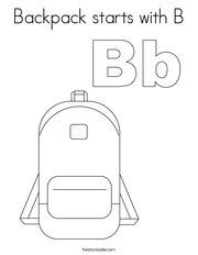 Backpack starts with B Coloring Page