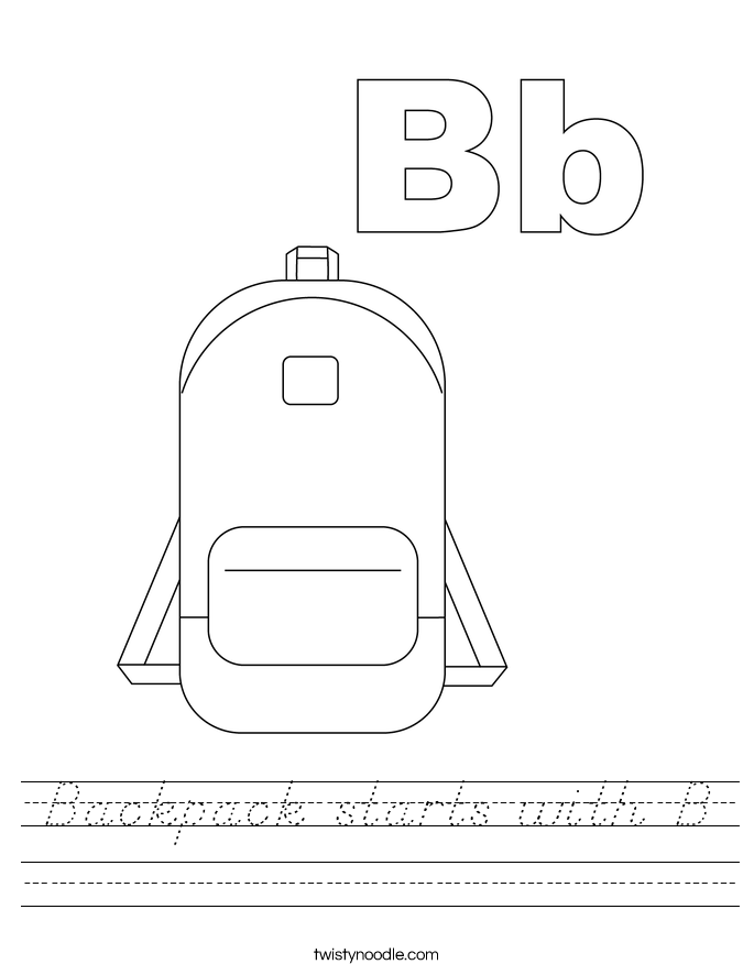 Backpack starts with B Worksheet