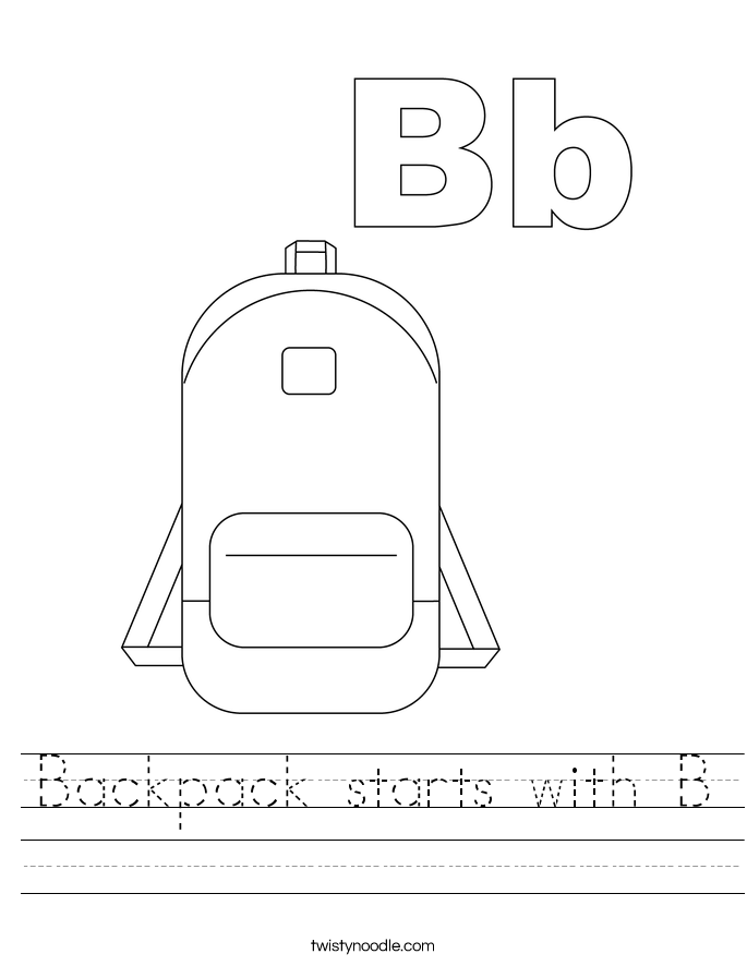 Backpack starts with B Worksheet