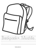 Backpack- Mochila Worksheet