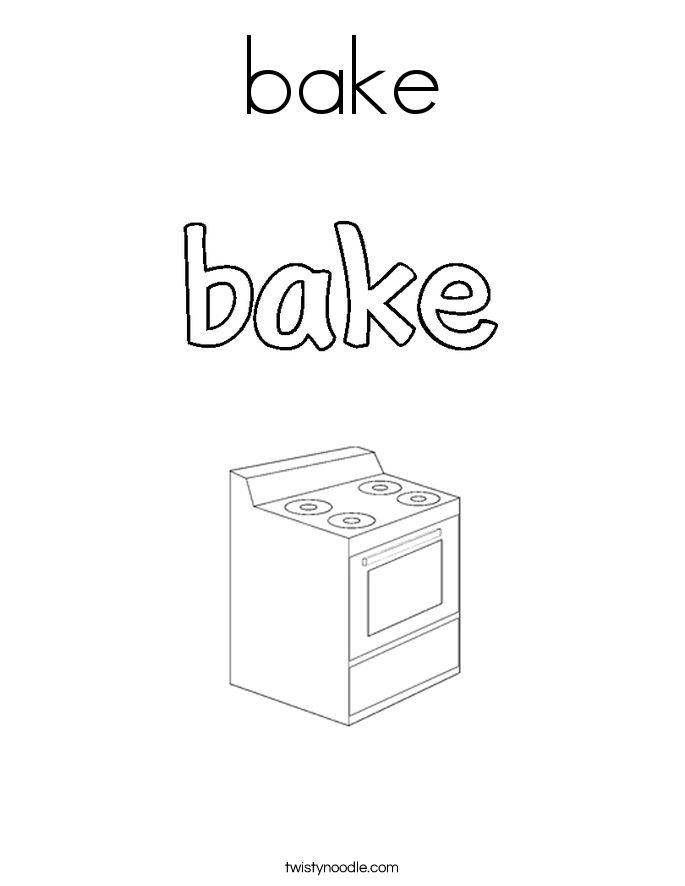 Bake Coloring Page - Twisty Noodle