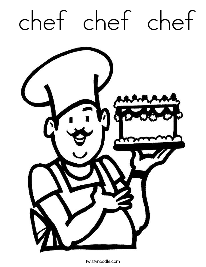  chef  chef  chef Coloring Page