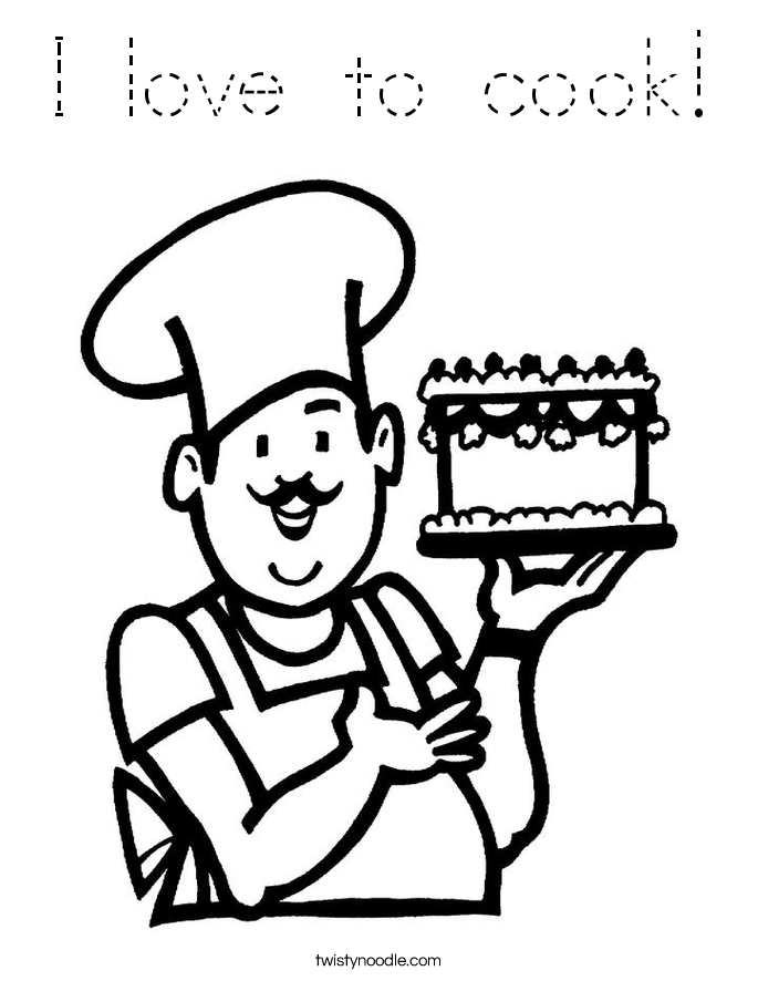 I love to cook! Coloring Page
