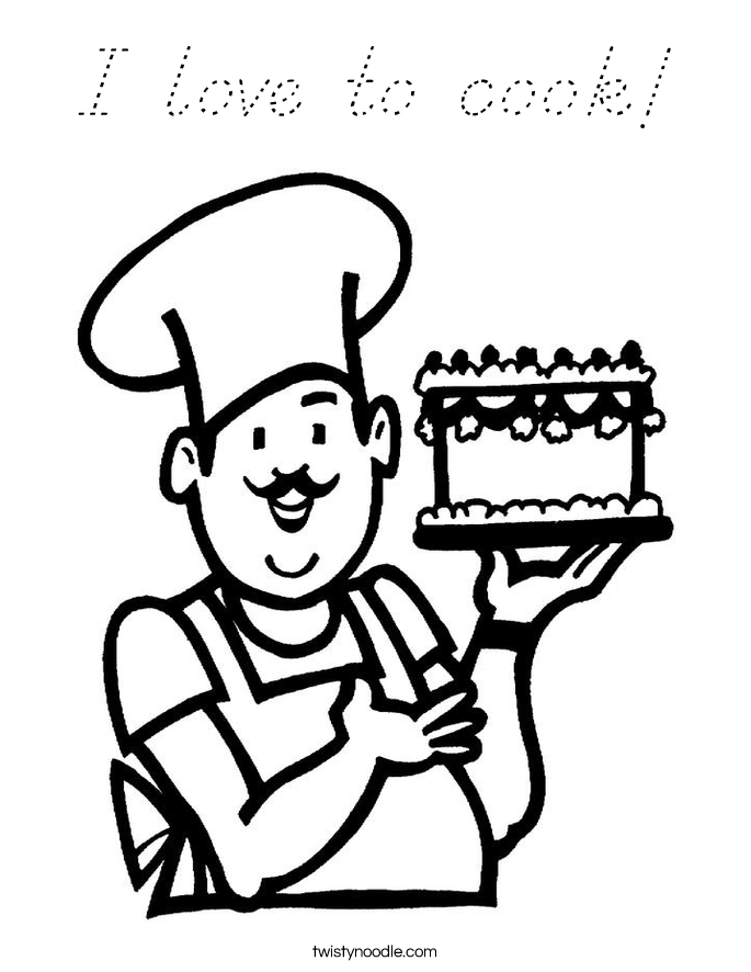 I love to cook! Coloring Page