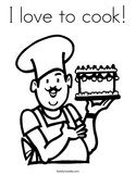 I love to cook Coloring Page