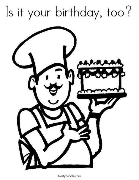 Baker with cake Coloring Page