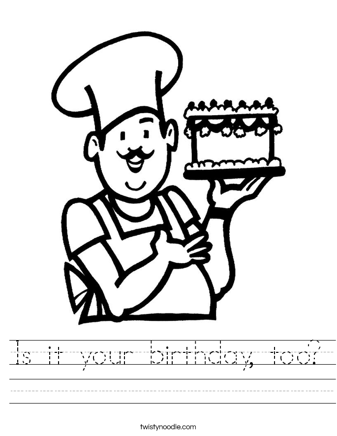 Is it your birthday, too? Worksheet