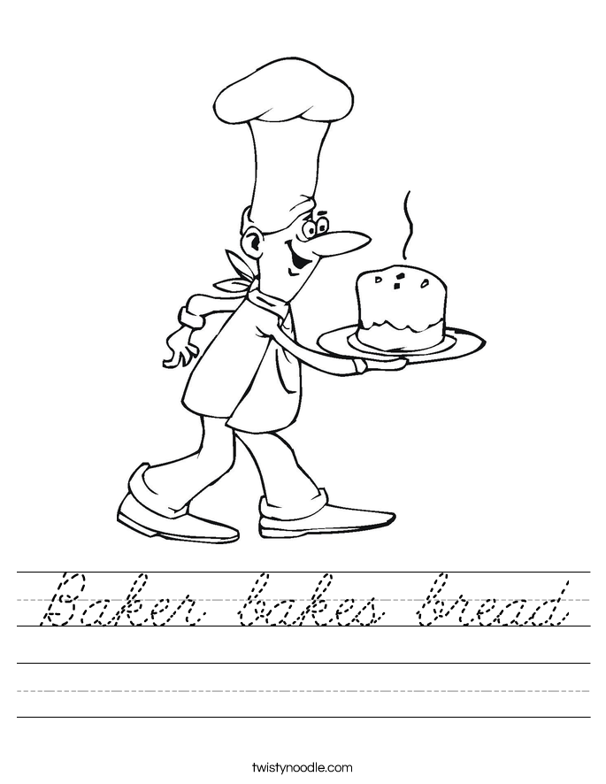 Baker bakes bread Worksheet