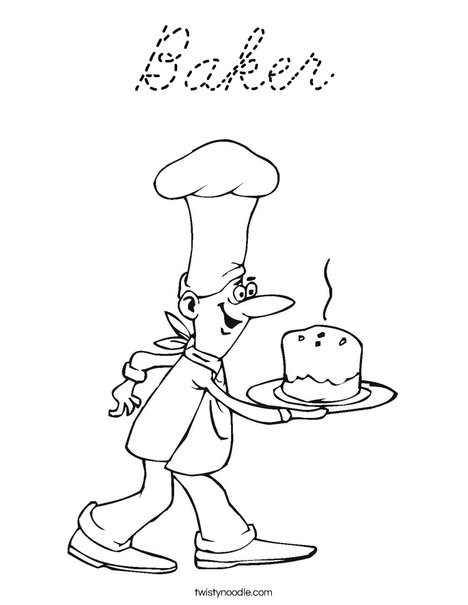 Baker Coloring Page