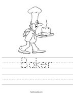Baker Handwriting Sheet