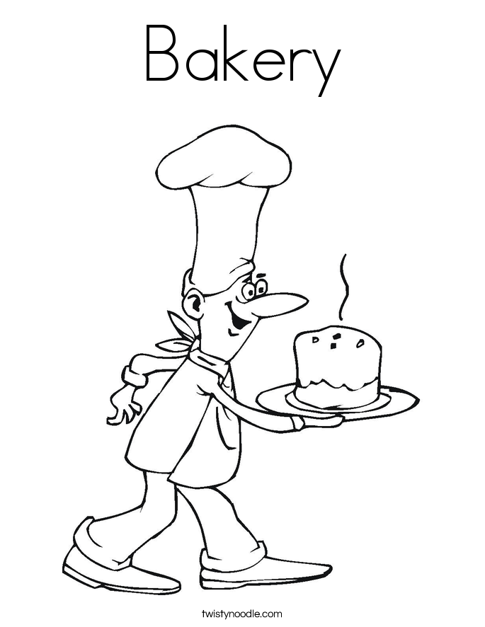 Bakery Coloring Page Twisty Noodle - Bakery Coloring Page 