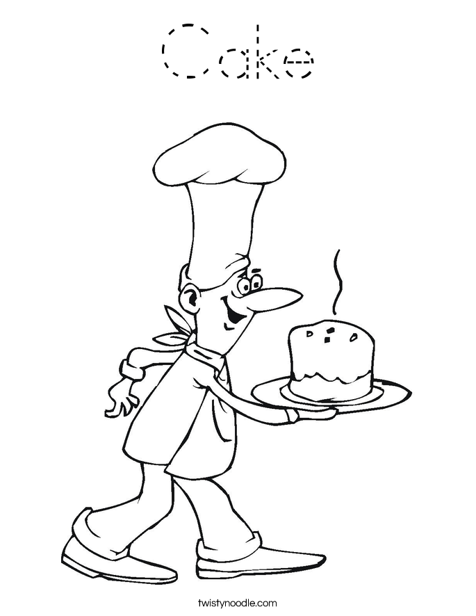 Cake Coloring Page