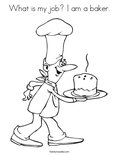 What is my job? I am a baker.Coloring Page