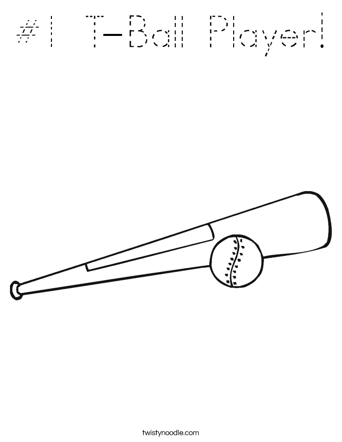 #1 T-Ball Player! Coloring Page