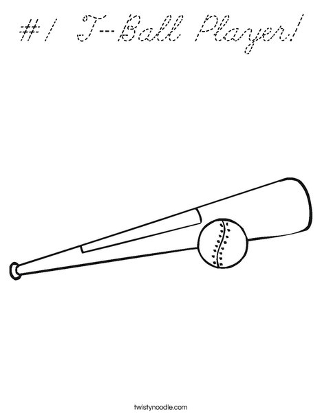 Ball and Bat Coloring Page
