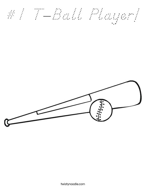 Ball and Bat Coloring Page