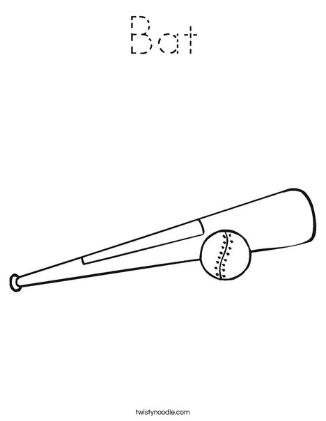Ball and Bat Coloring Page