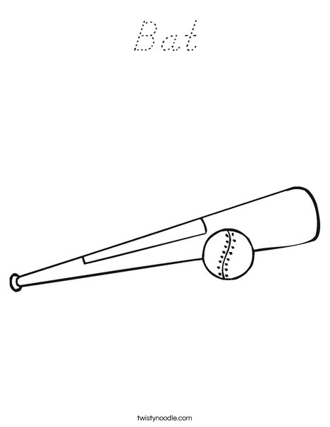 Ball and Bat Coloring Page