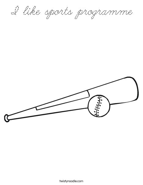Ball and Bat Coloring Page