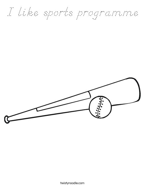 Ball and Bat Coloring Page