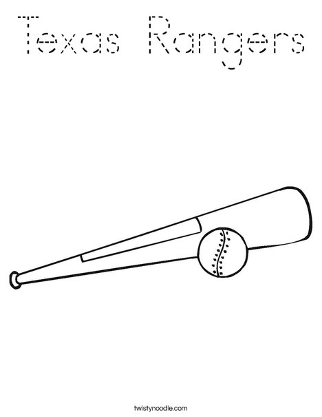 Ball and Bat Coloring Page