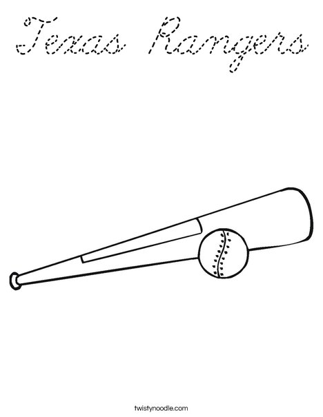 Ball and Bat Coloring Page