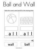 Ball and Wall Coloring Page