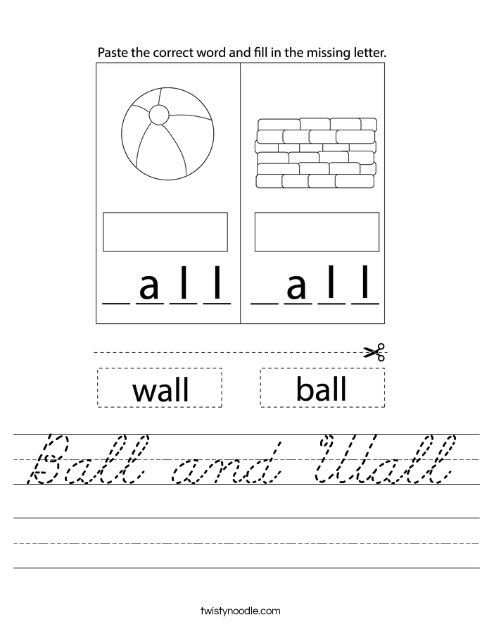 Ball and Wall Worksheet