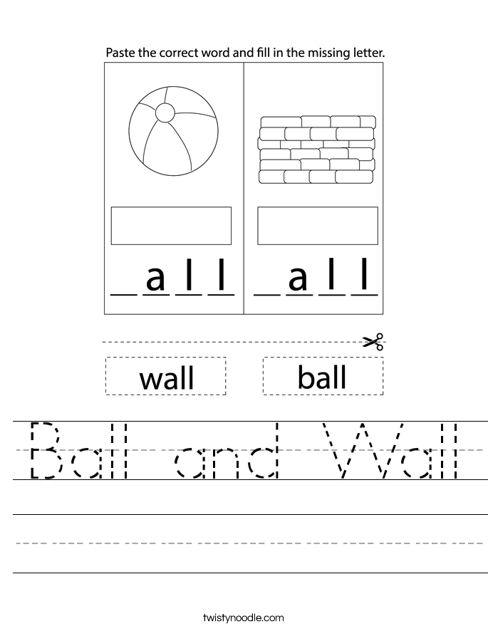 Ball and Wall Worksheet