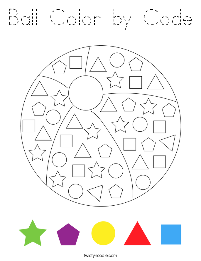 Ball Color by Code Coloring Page