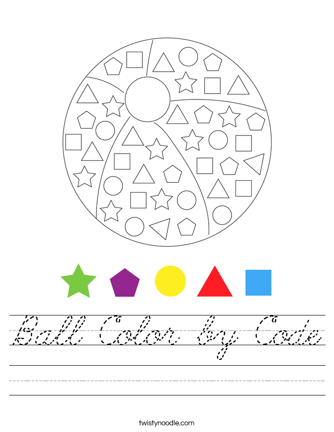 Ball Color by Code Worksheet