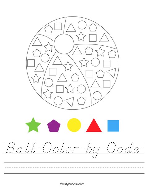 Ball Color by Code Worksheet